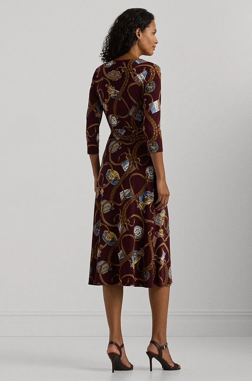 Сукня Lauren Ralph Lauren колір червоний midi розкльошена 250951440