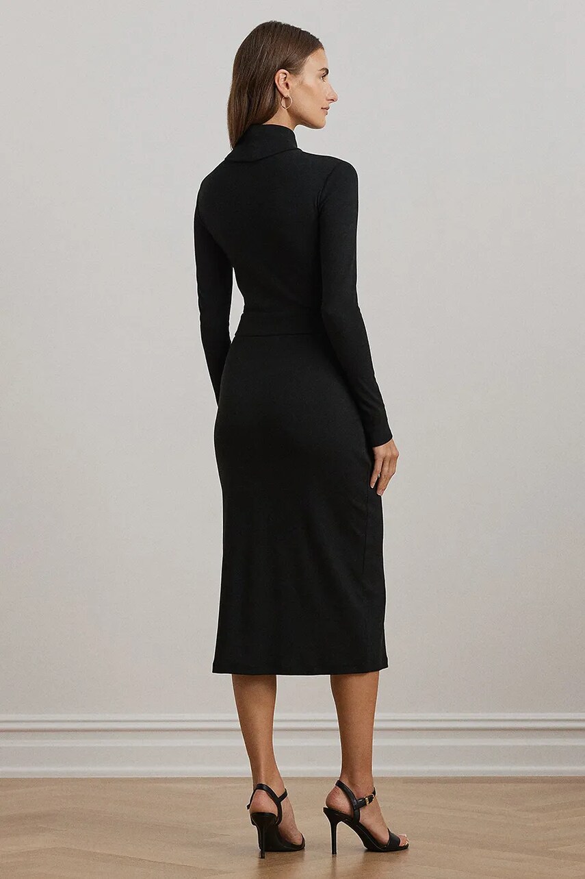 Сукня Lauren Ralph Lauren колір чорний midi облягаюча 250951822