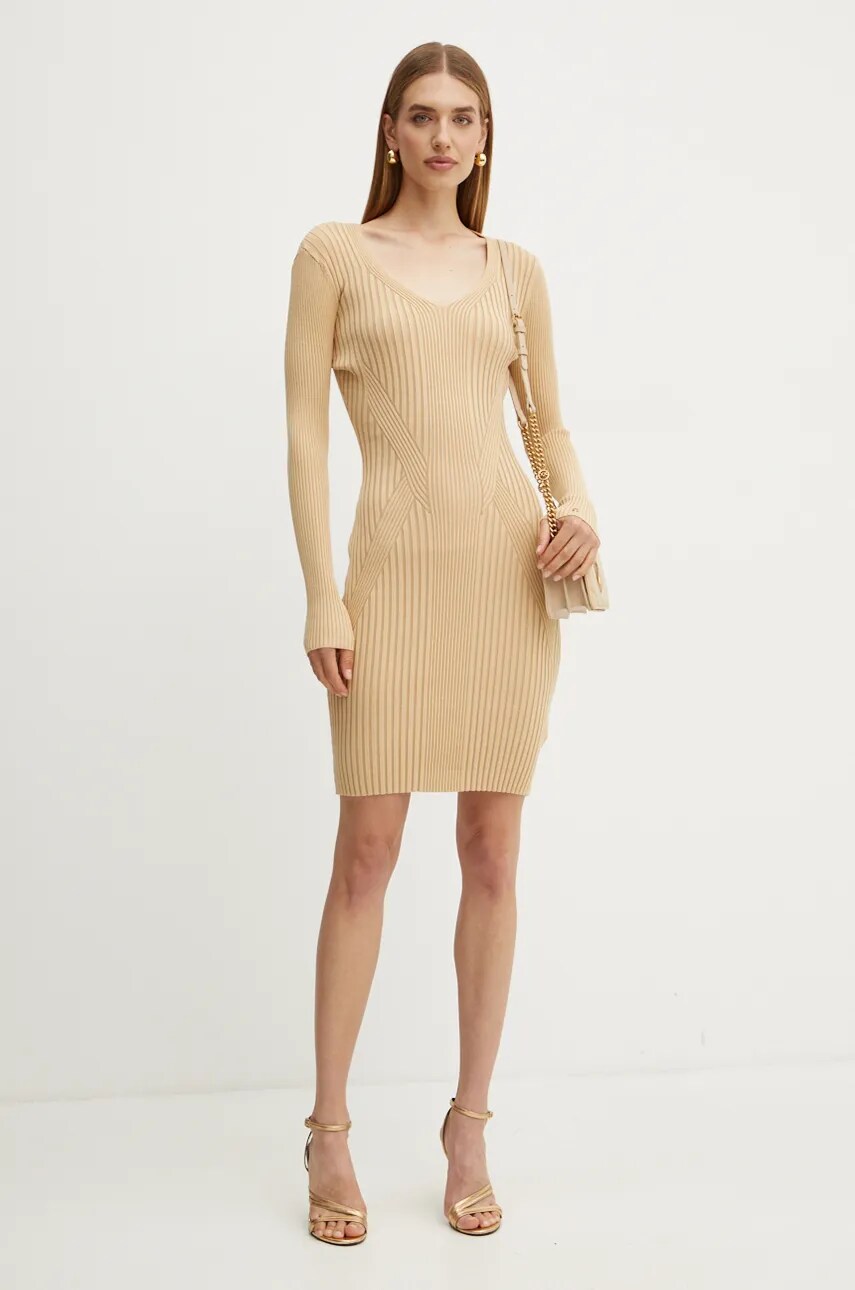 Сукня Guess ISABELLA колір бежевий mini облягаюча W4BK07 Z3HP2