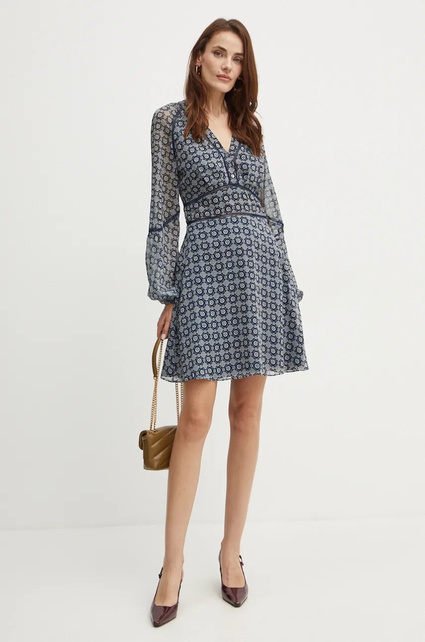 Сукня Guess YVETTE колір синій mini розкльошена W4BK29 WDW82