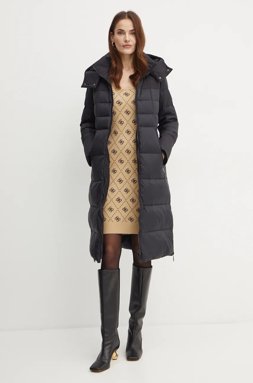 Сукня з домішкою вовни Guess SARAH колір коричневий mini облягаюча W4BK98 Z3JD2