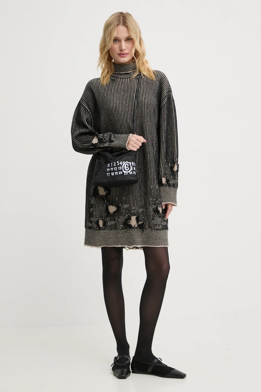 Сукня MM6 Maison Margiela колір чорний mini oversize S62DA0031.M13076