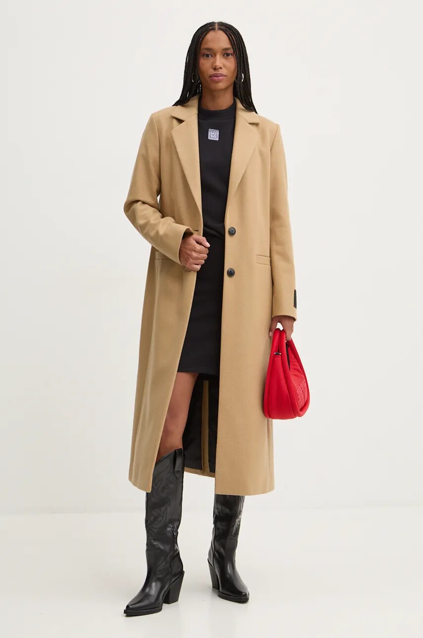 Бавовняна сукня HUGO колір чорний mini oversize 50522762