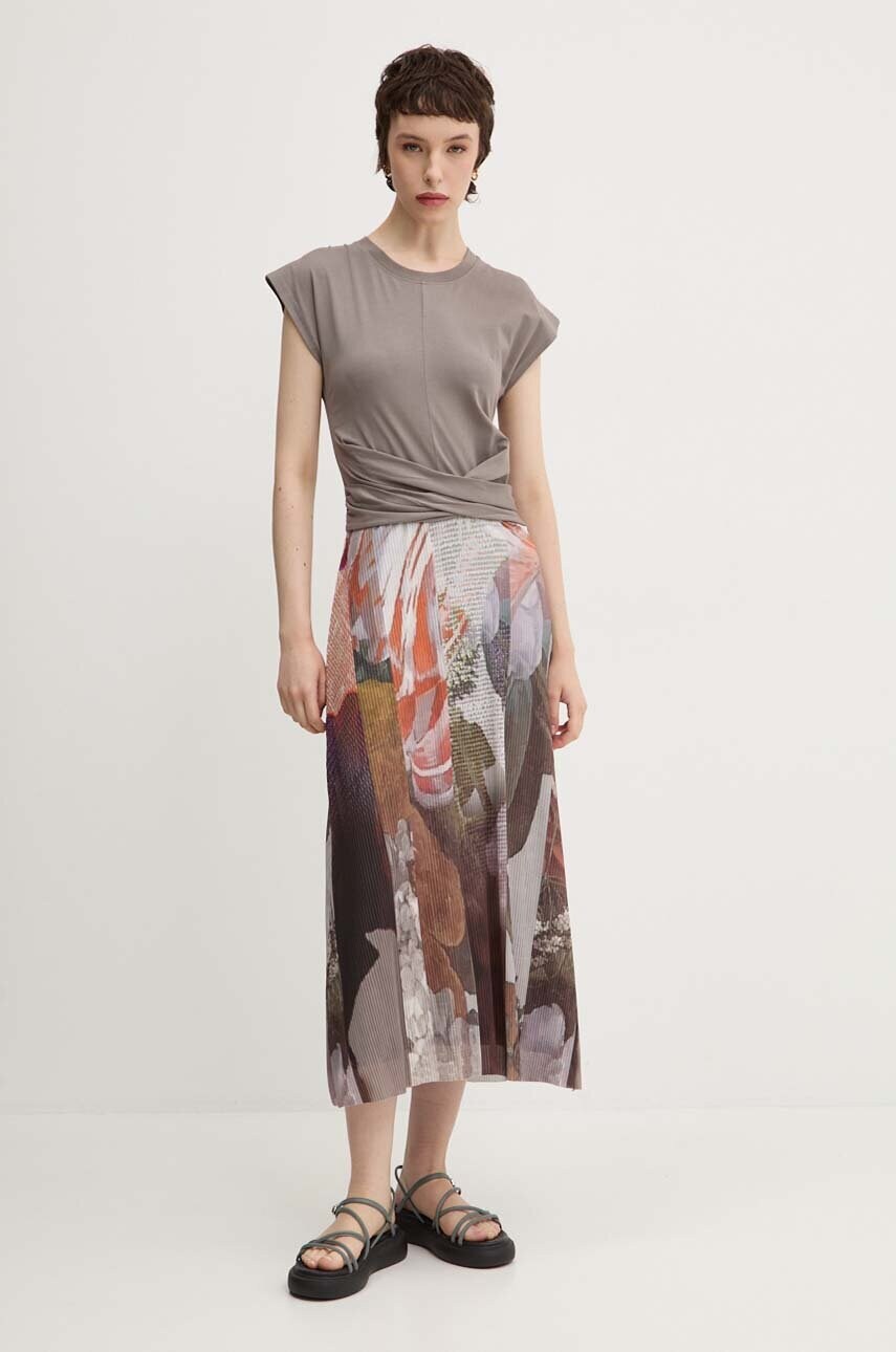 Сукня Desigual LOLA колір бежевий midi розкльошена 24WWVK76