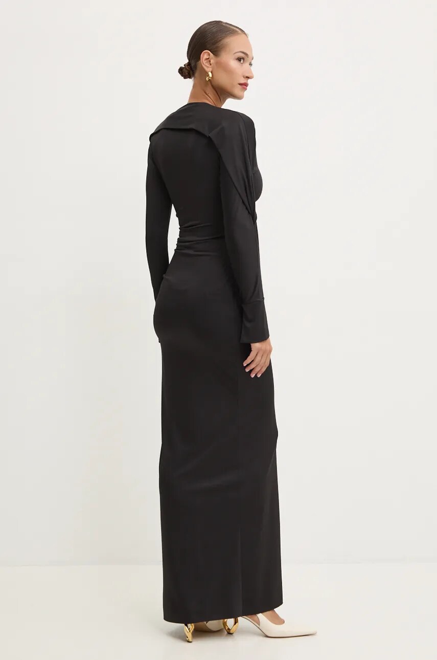 Сукня Victoria Beckham колір чорний maxi розкльошена 1424JDR005876A