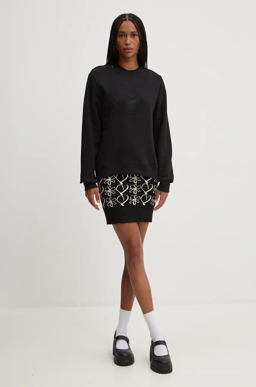 Сукня Desigual COEURS колір чорний mini облягаюча 24WWVF10