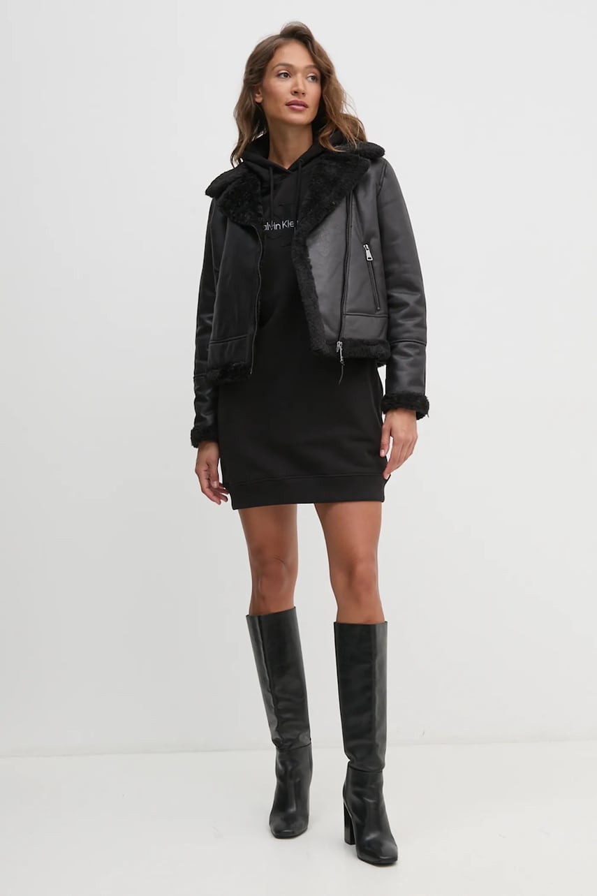 Бавовняна сукня Calvin Klein Jeans колір чорний mini oversize J20J224685