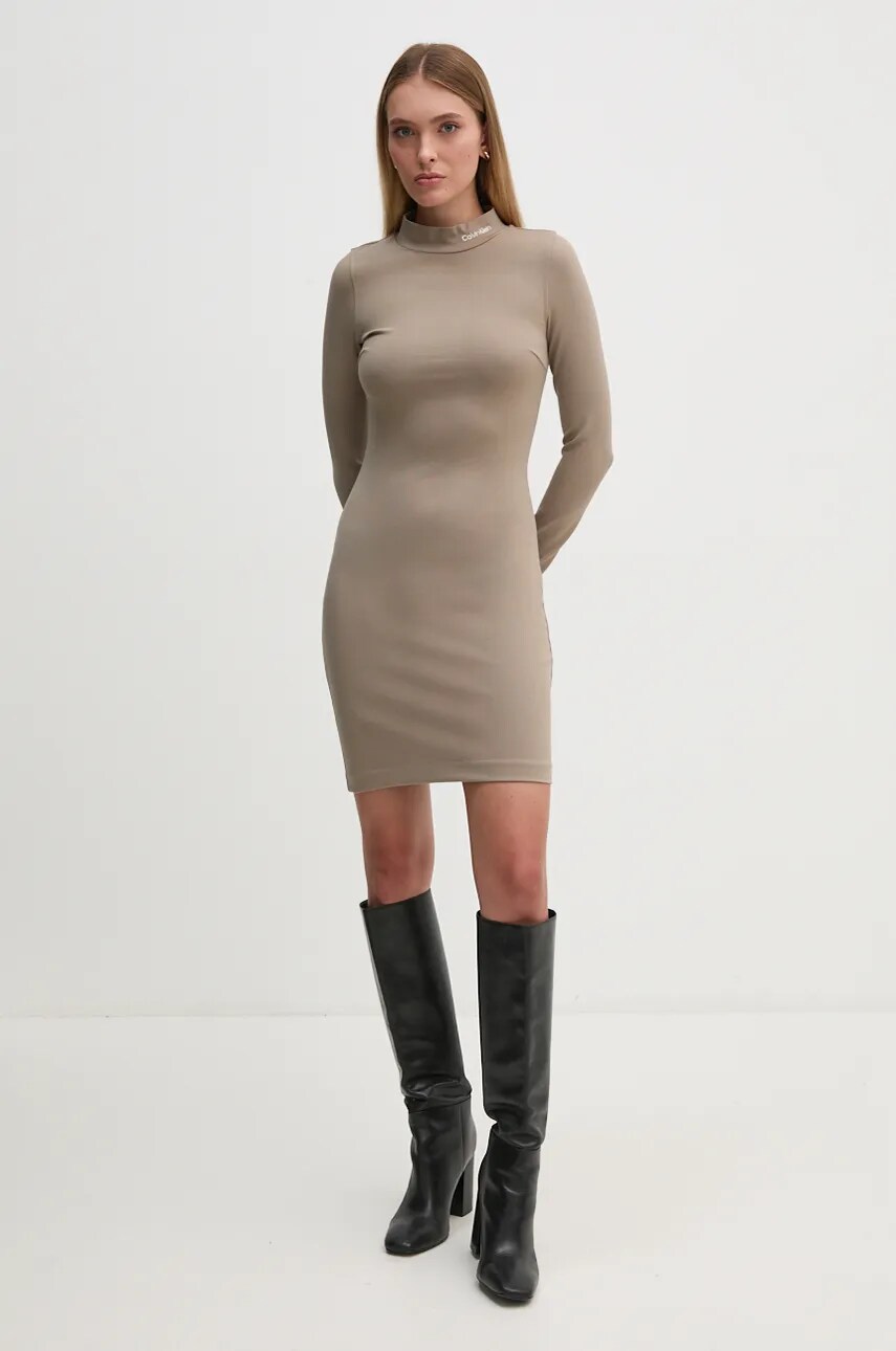 Сукня Calvin Klein Jeans колір зелений midi облягаюча J20J225395