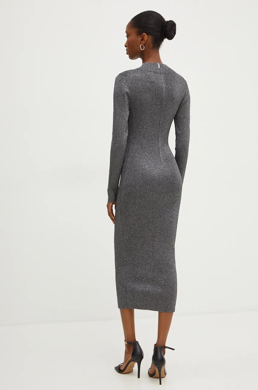 Сукня MICHAEL Michael Kors колір сірий midi облягаюча MF482KPAFB