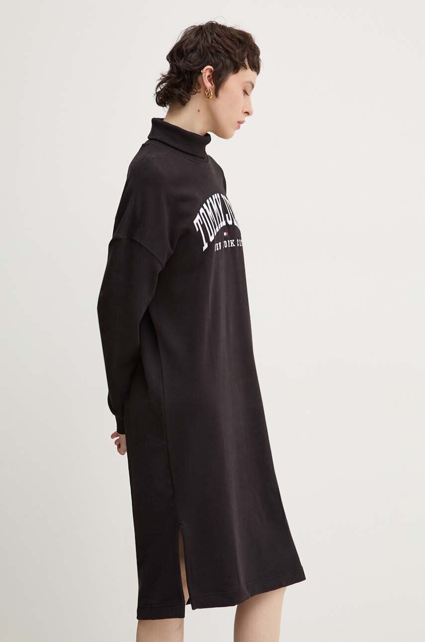 Бавовняна сукня Tommy Jeans колір чорний mini oversize DW0DW19808