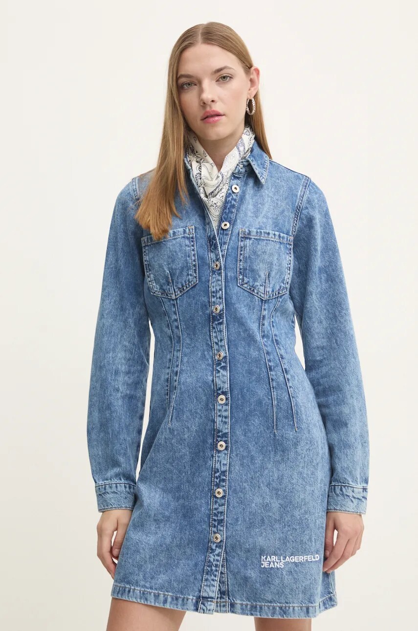 Джинсова сукня Karl Lagerfeld Jeans mini розкльошена 246J1302