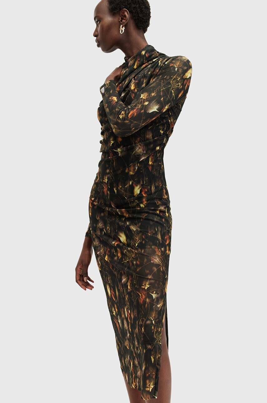 Сукня AllSaints TIA колір чорний midi облягаюча W231DB