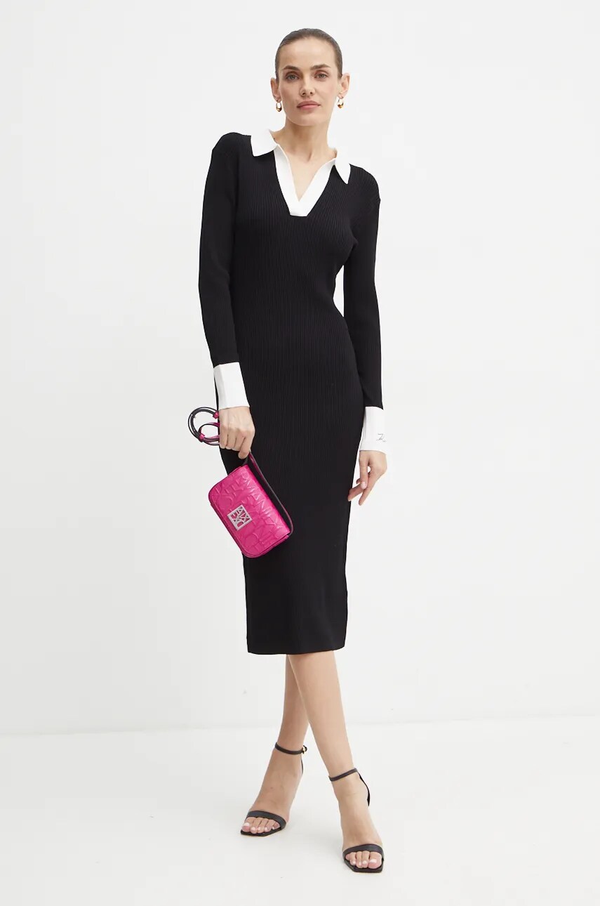 Сукня Karl Lagerfeld колір чорний mini облягаюча 246W1319