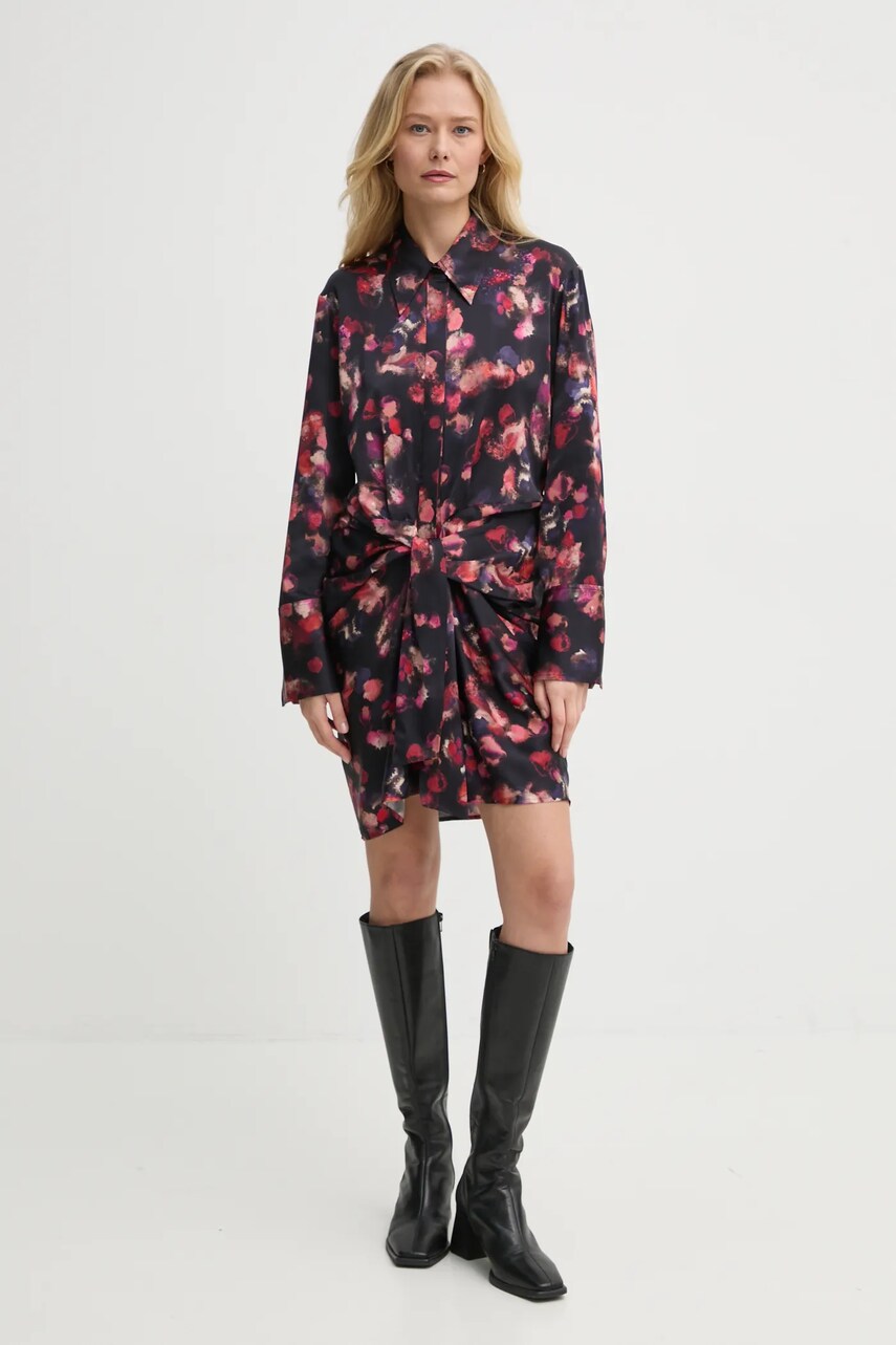 Шовкова сукня A.L.C. Mia колір чорний mini пряма 6DRES00097