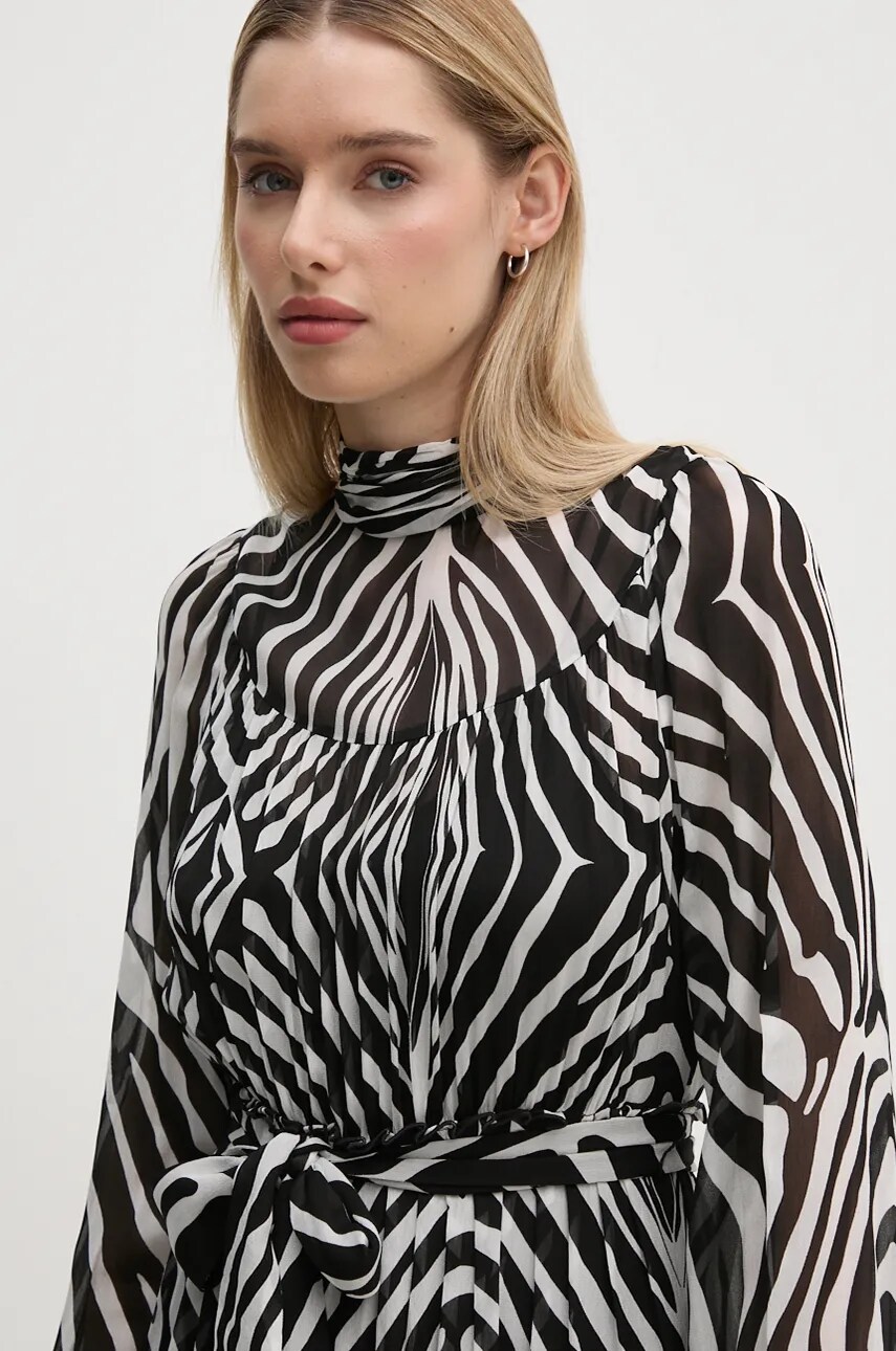 Сукня DIANE VON FURSTENBERG колір чорний midi розкльошена DVFDL3S002