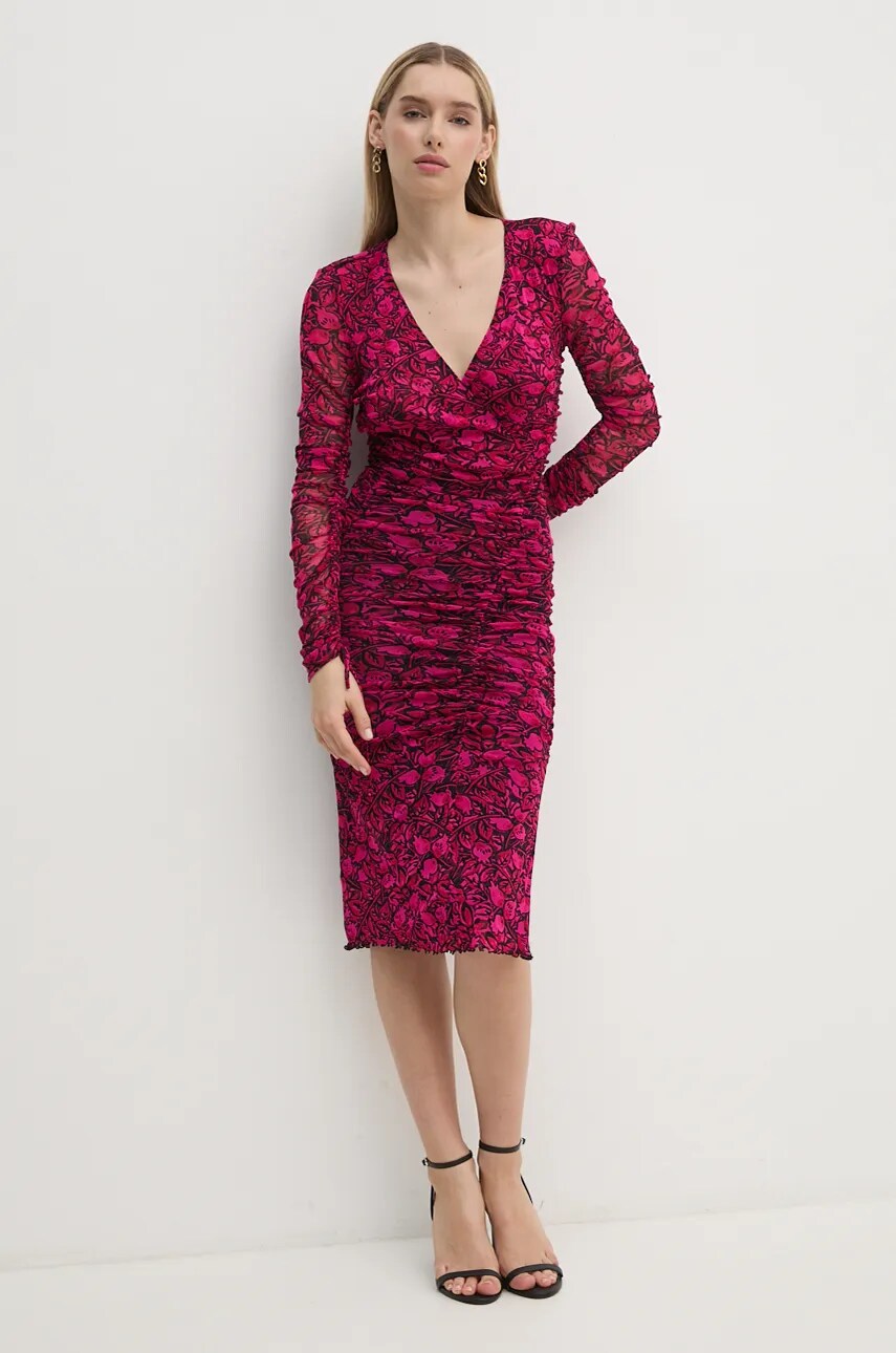 Сукня DIANE VON FURSTENBERG колір рожевий mini облягаюча DVFDL3S004