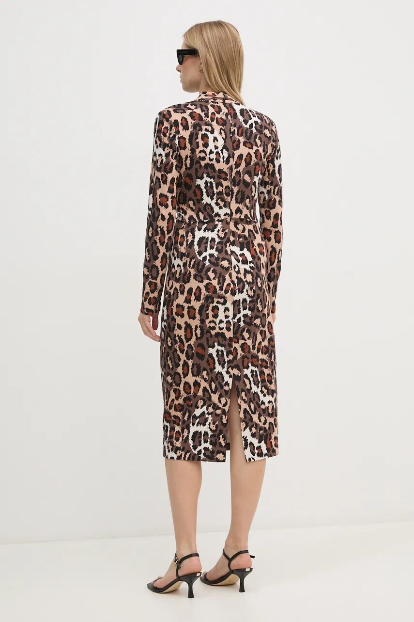 Сукня DIANE VON FURSTENBERG колір бежевий midi розкльошена DVFDL3S039