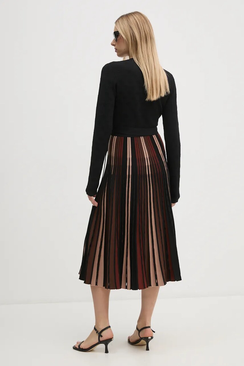 Сукня DIANE VON FURSTENBERG колір чорний midi розкльошена DVFDR3S007