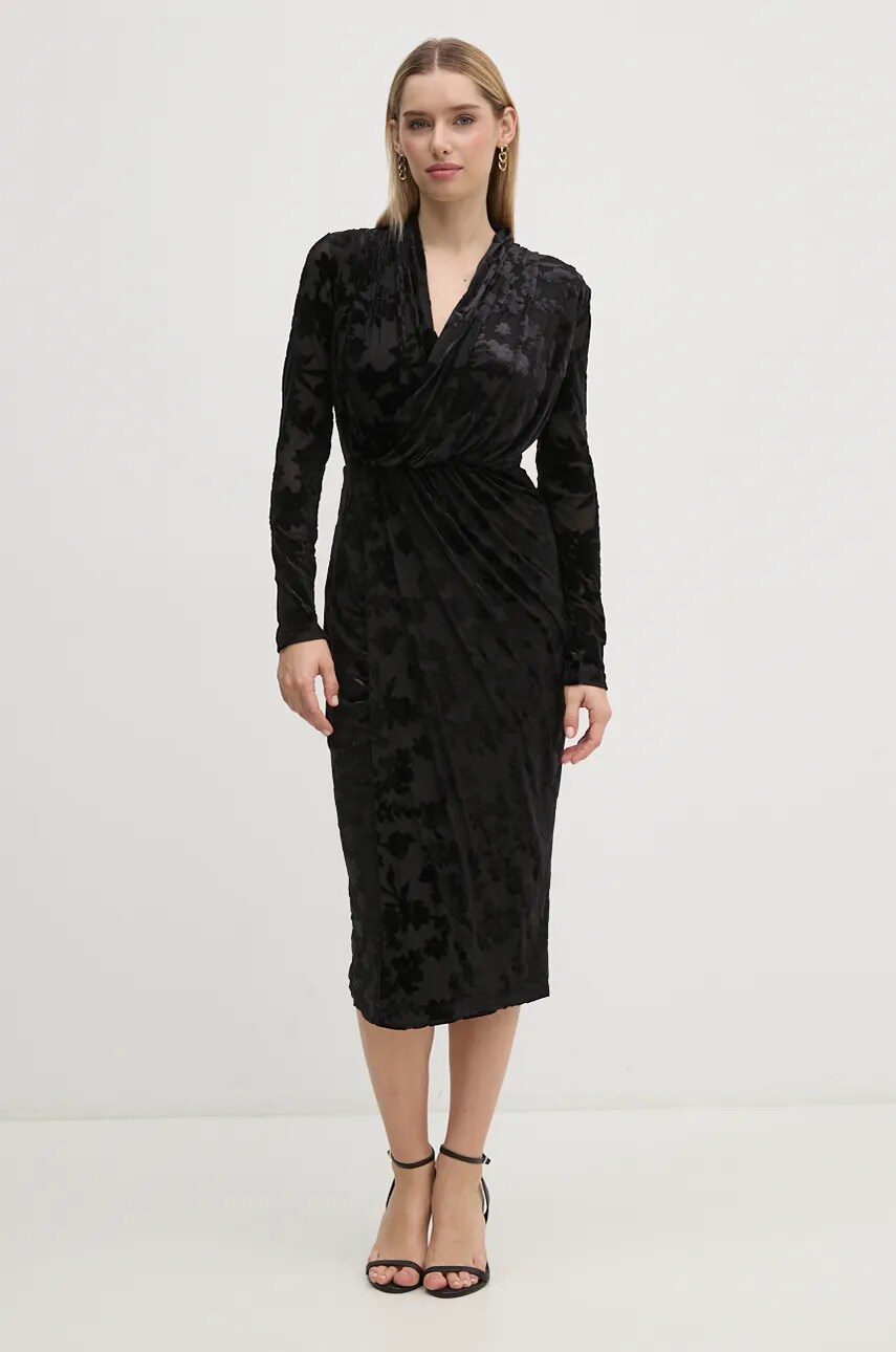 Сукня DIANE VON FURSTENBERG колір чорний mini пряма DVFDW3S011