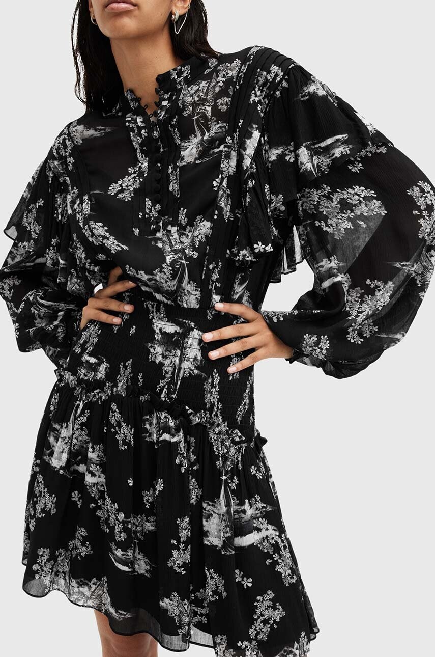 Сукня AllSaints AUBREY DRESS колір чорний mini розкльошена W038DB