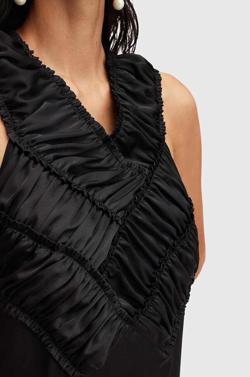 Сукня AllSaints MAHREE DRESS колір чорний midi розкльошена W064DC