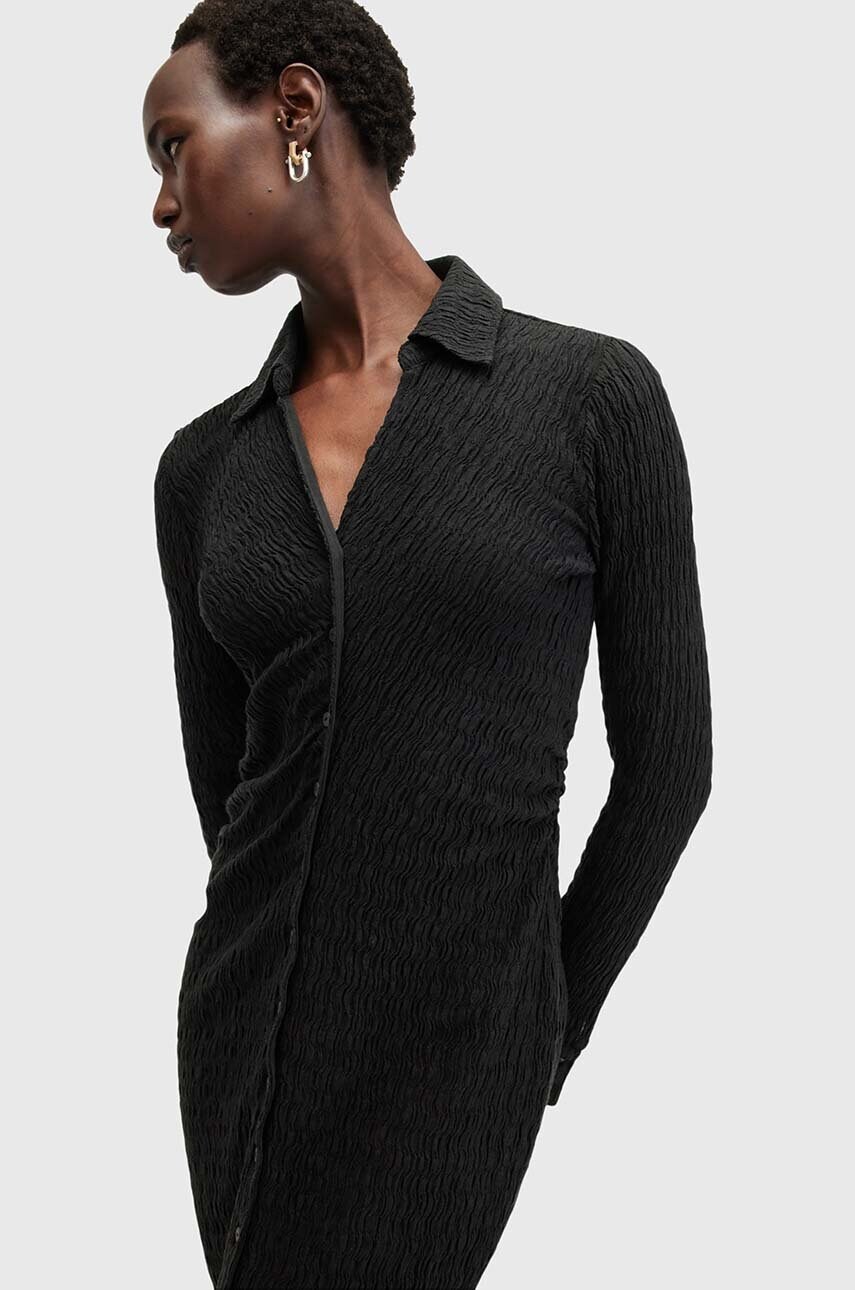 Сукня AllSaints CONNIE MIDI DRESS колір чорний midi облягаюча W106DB