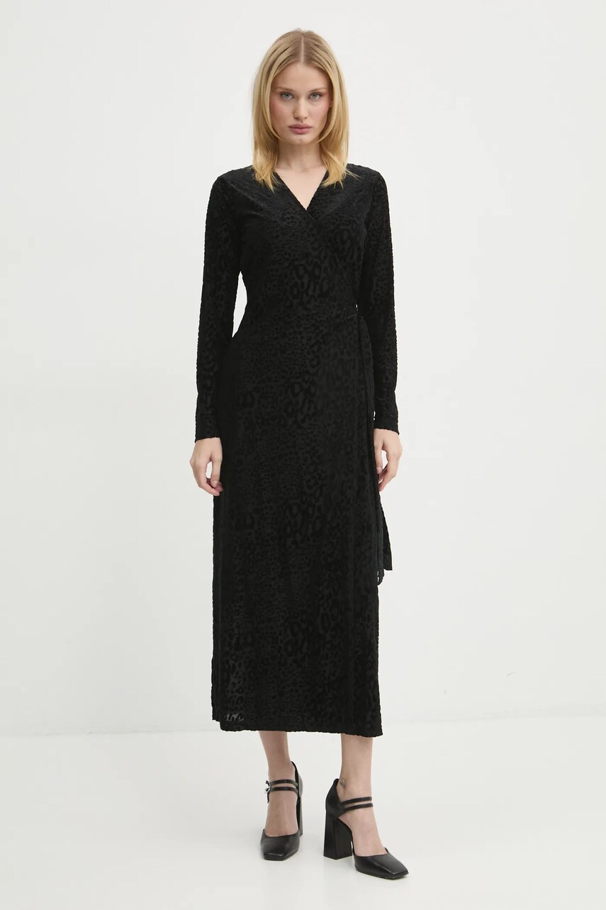 Сукня Never Fully Dressed Willow Wrap Dress колір чорний maxi пряма NFDDR1685