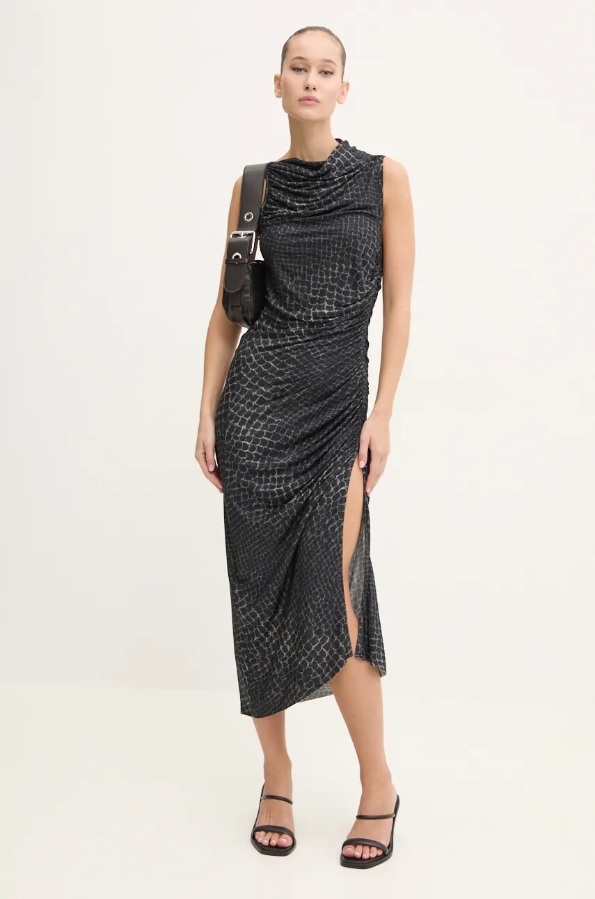 Сукня Rick Owens Lilies колір чорний midi облягаюча LI02D5524RVP7