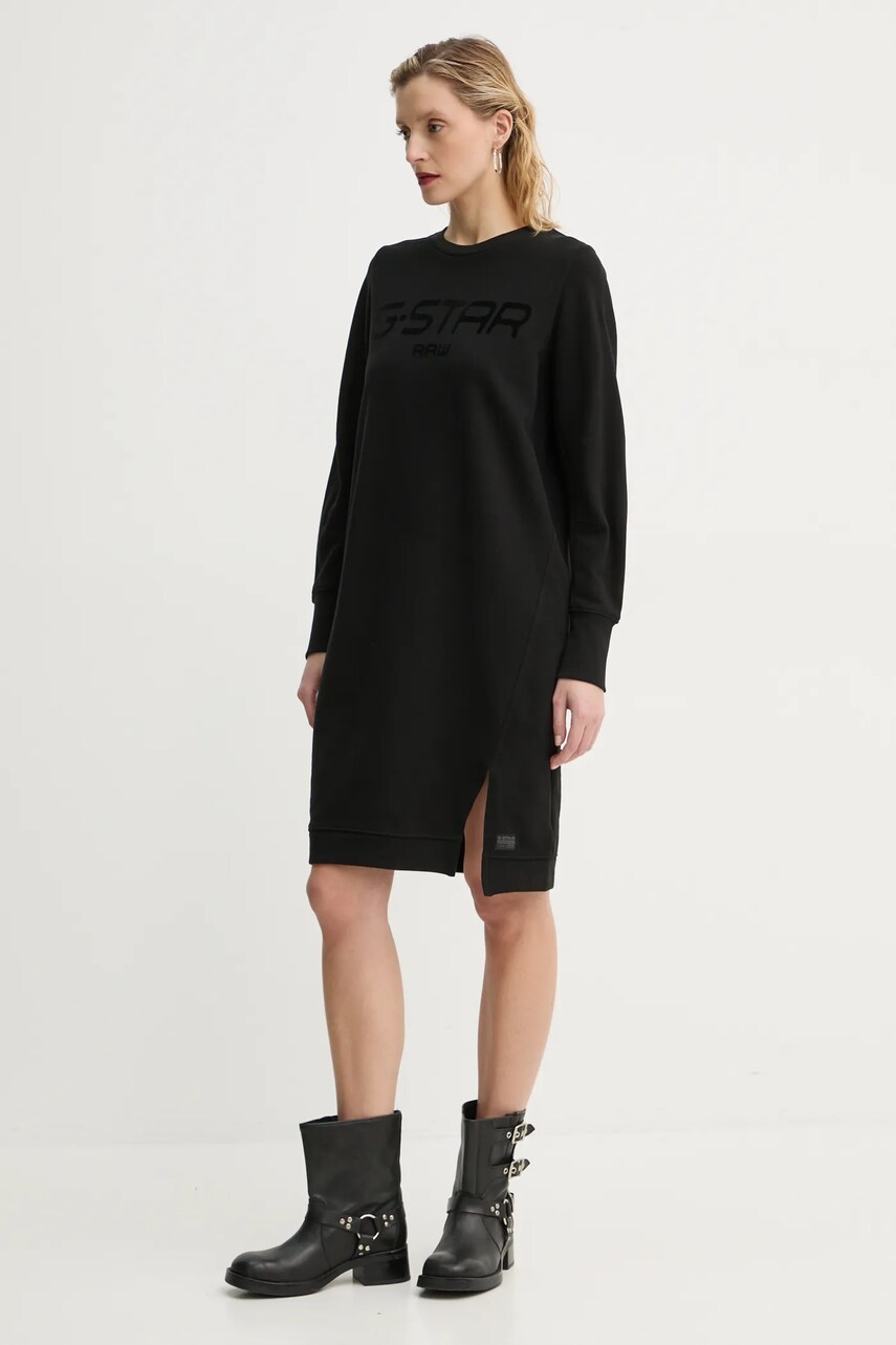 Бавовняна сукня G-Star Raw колір чорний mini oversize D25038-D589