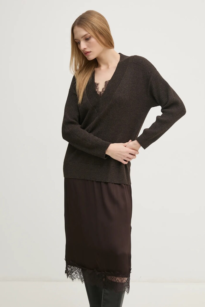 Сукня Pedro del Hierro колір коричневий midi oversize 6198629