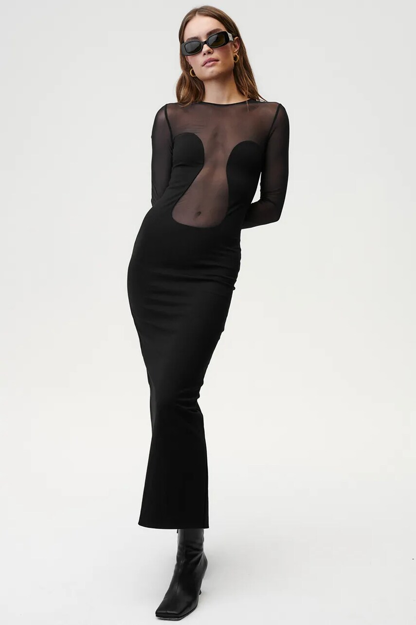 Сукня Undress Code Sleek Silhouette Dress колір чорний maxi облягаюча 731