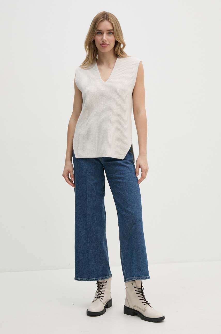 Вовняний жилет Calvin Klein колір бежевий легкий K20K207249