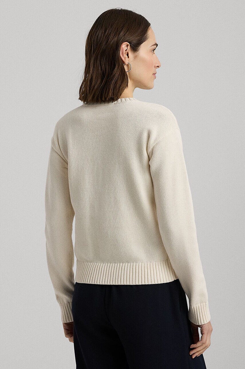 Бавовняний светр Lauren Ralph Lauren колір бежевий  200940590