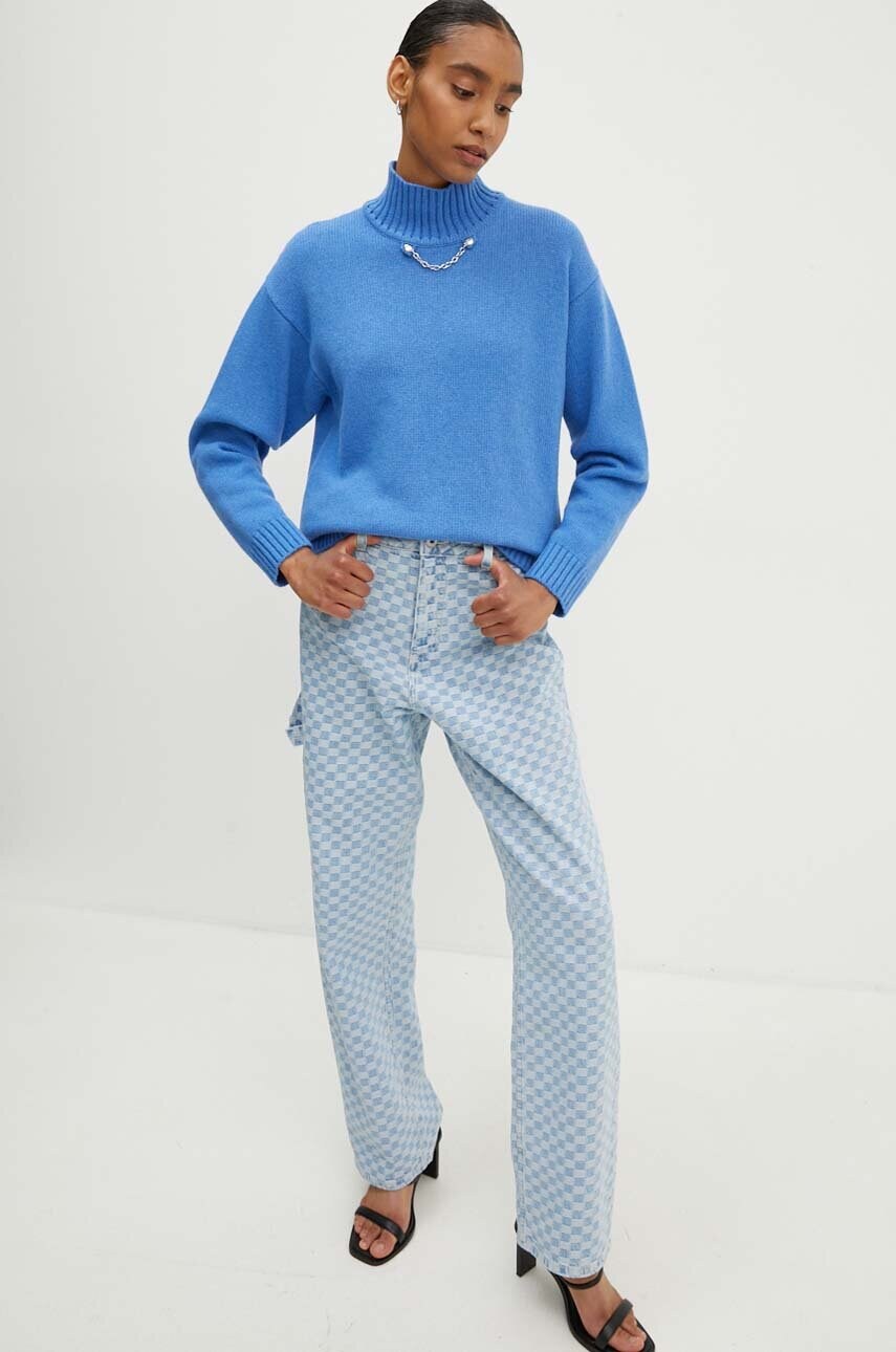 Светр з домішкою вовни Moschino Jeans жіночий  півгольф 0906.8204