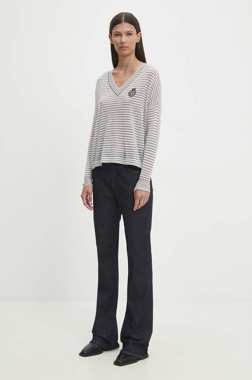 Вовняний светр The Kooples жіночий колір білий легкий FPUL29006K