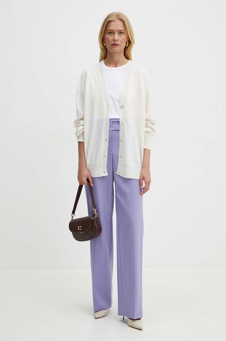 Вовняний кардиган Max Mara Leisure колір бежевий легкий 2426346018600