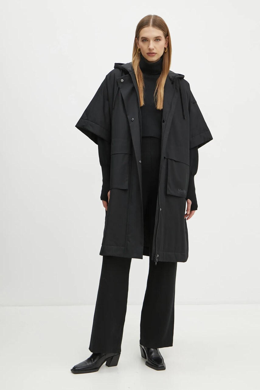 Куртка Max Mara Leisure жіноча колір чорний перехідна 2426736018600