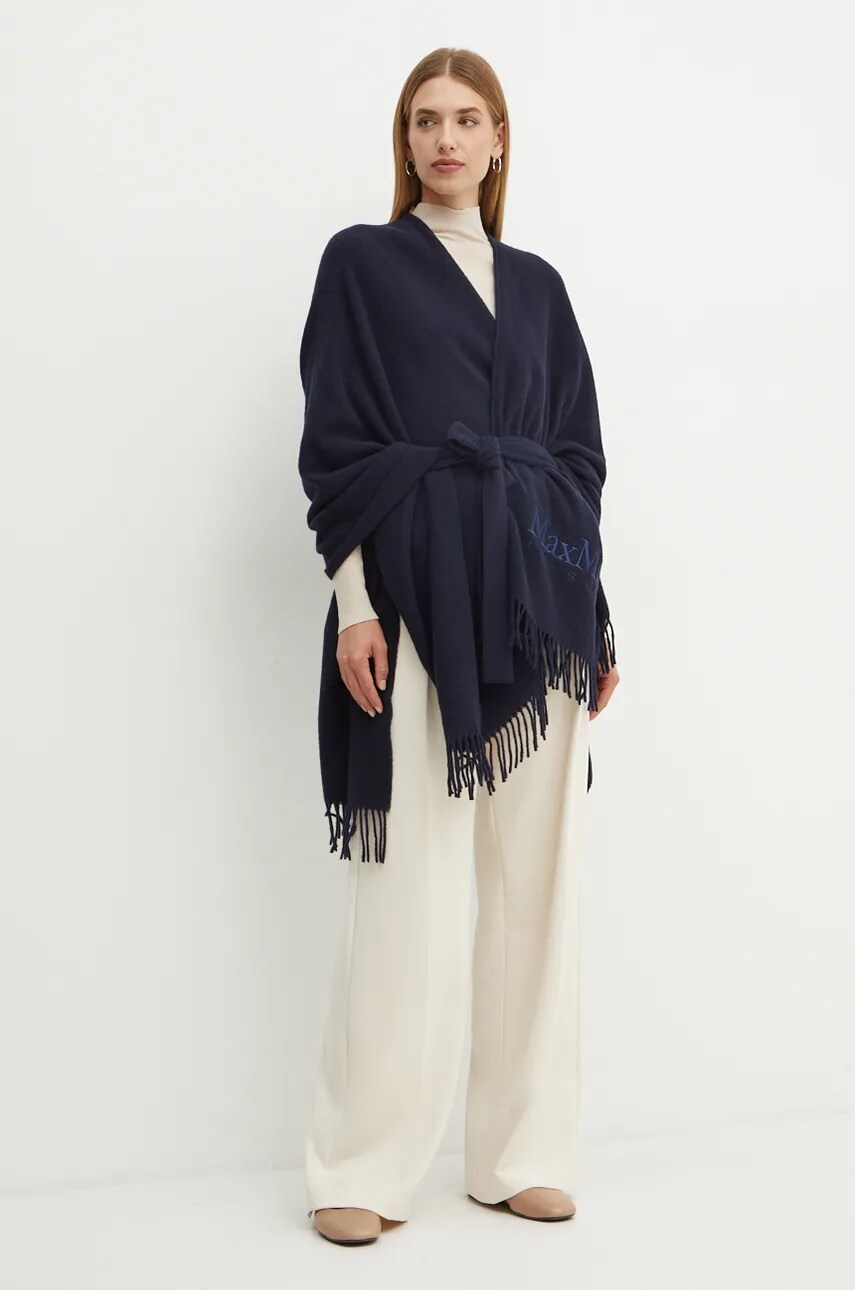 Вовняний светр Weekend Max Mara жіночий колір бежевий легкий півгольф 2425366052600