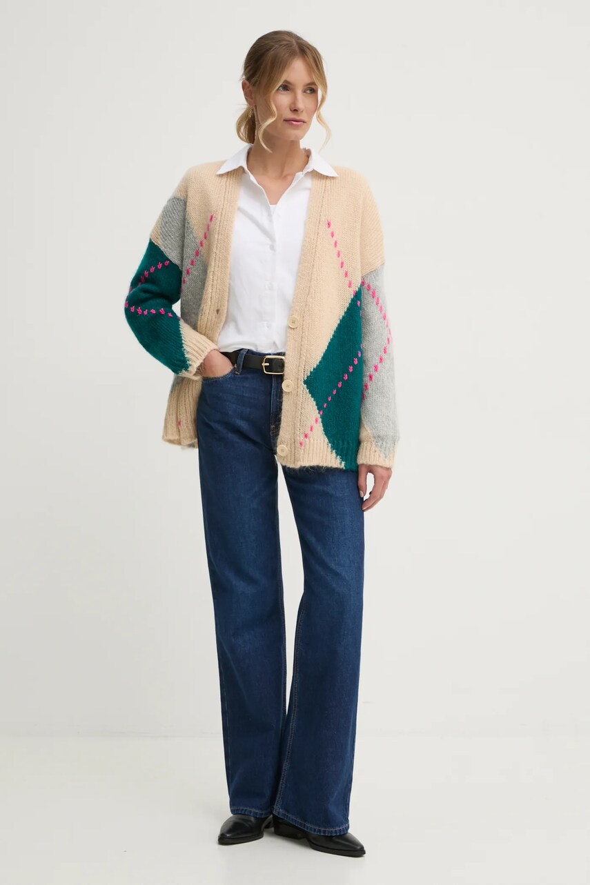 Кардиган з домішкою вовни United Colors of Benetton колір бежевий 1142E604I