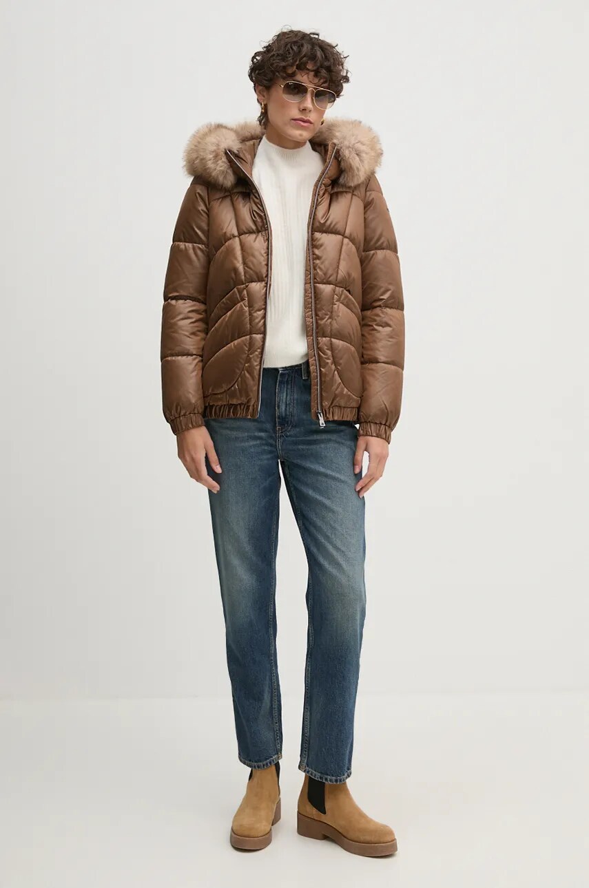 Светр з домішкою вовни Pepe Jeans IRMA PERKINS жіночий колір бежевий півгольф PL702191
