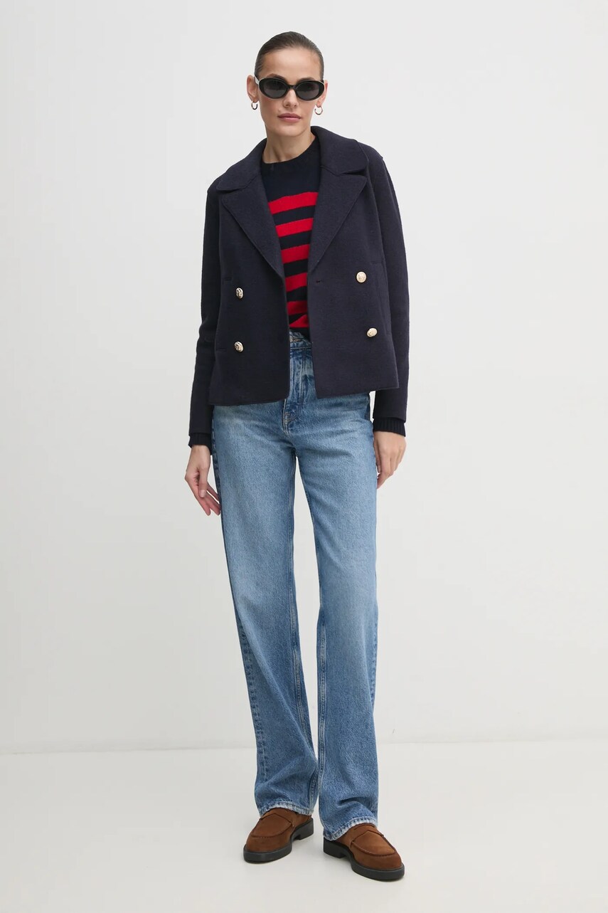 Вовняний светр Barbour Barbour x Alexa Chung жіночий колір синій легкий LKN1607