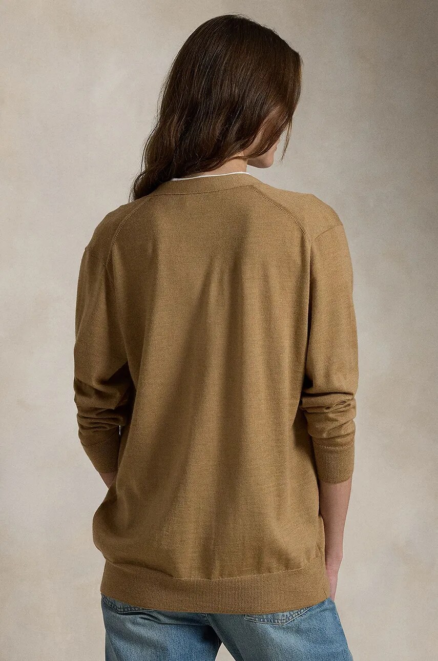 Вовняний кардиган Polo Ralph Lauren колір бежевий 211956233