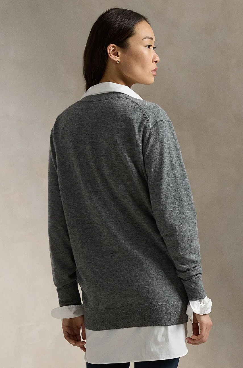 Вовняний кардиган Polo Ralph Lauren колір сірий 211956233