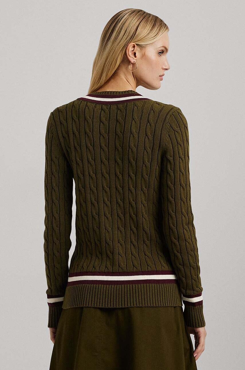 Бавовняний светр Lauren Ralph Lauren колір зелений  200951624