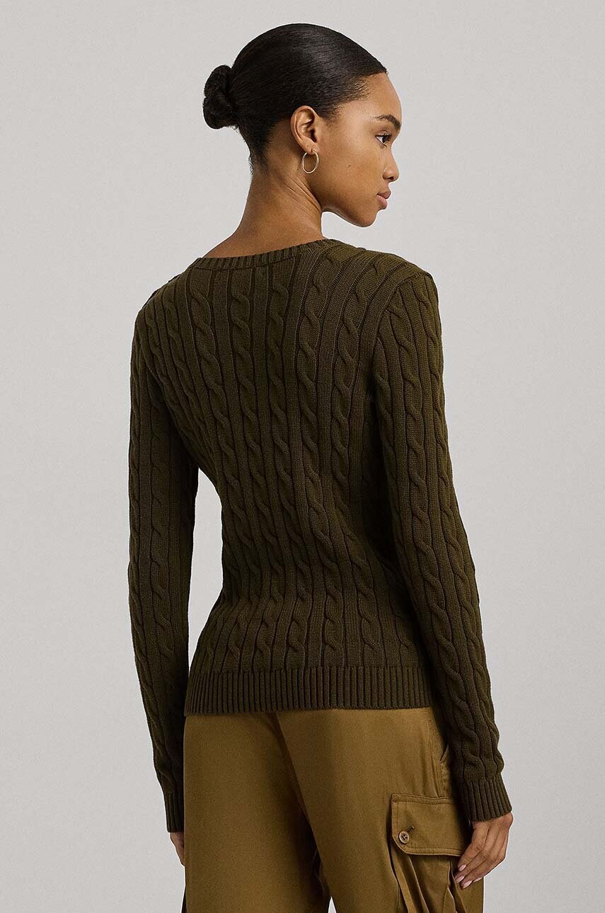 Бавовняний светр Lauren Ralph Lauren колір зелений  200962263