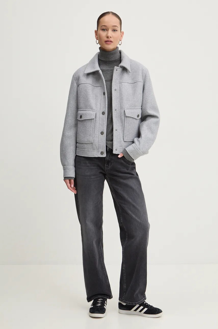 Светр Guess Jeans жіночий колір сірий гольф W4BR15 Z3HO2