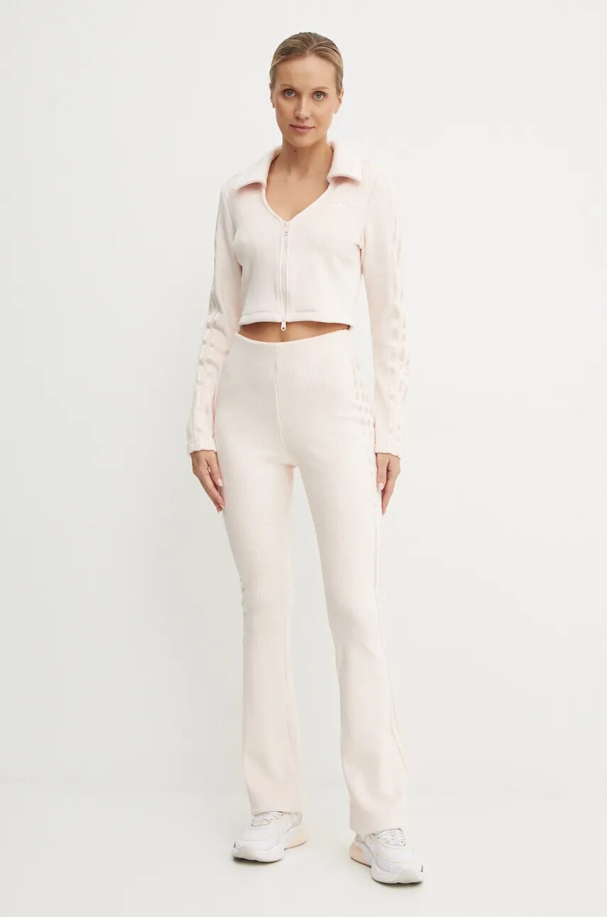 Кофта adidas Originals Femme Galore Rib Cardigan жіноча колір рожевий однотонна JN3018