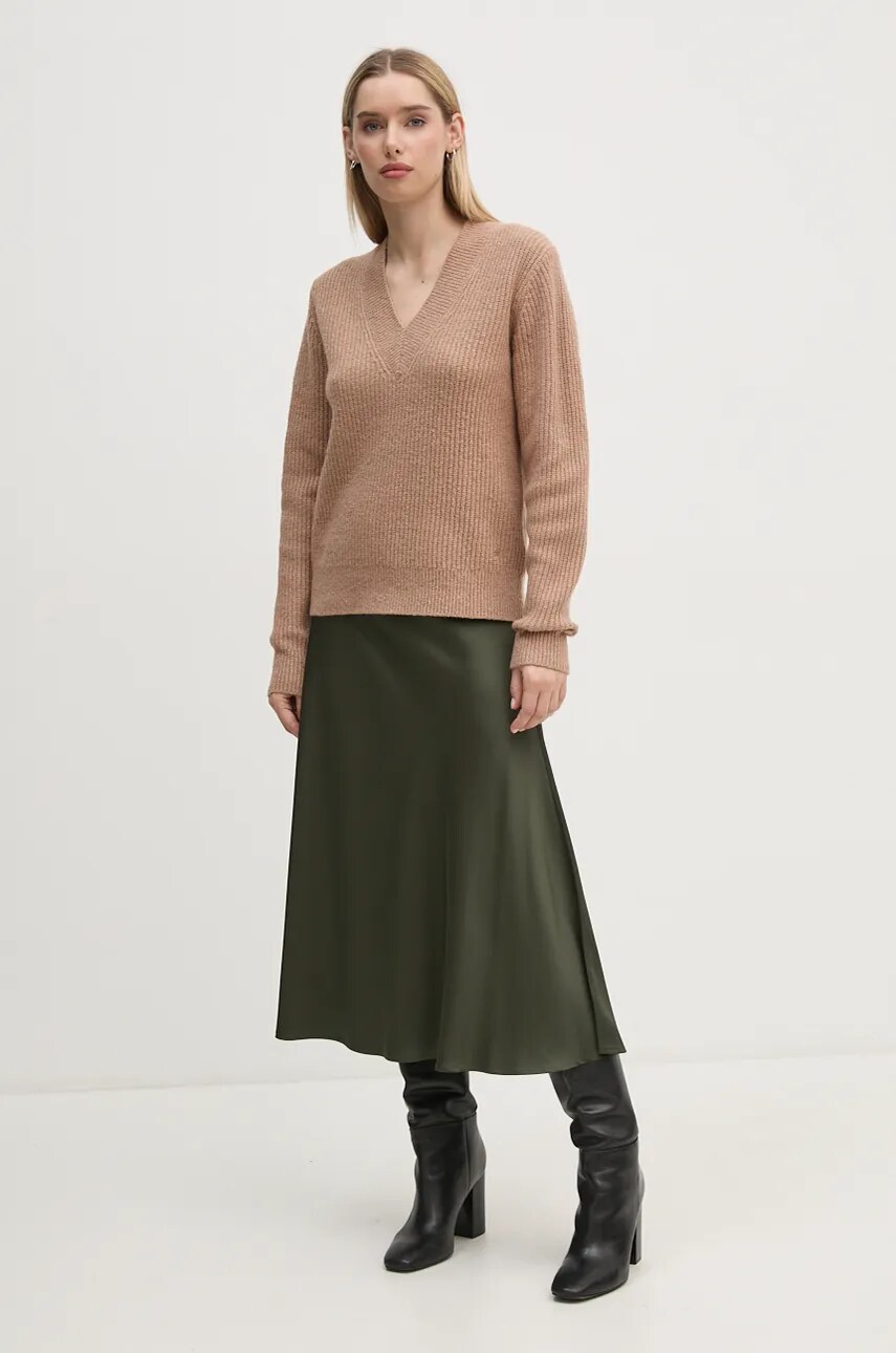 Светр з домішкою вовни Calvin Klein жіночий колір бежевий  K20K207414