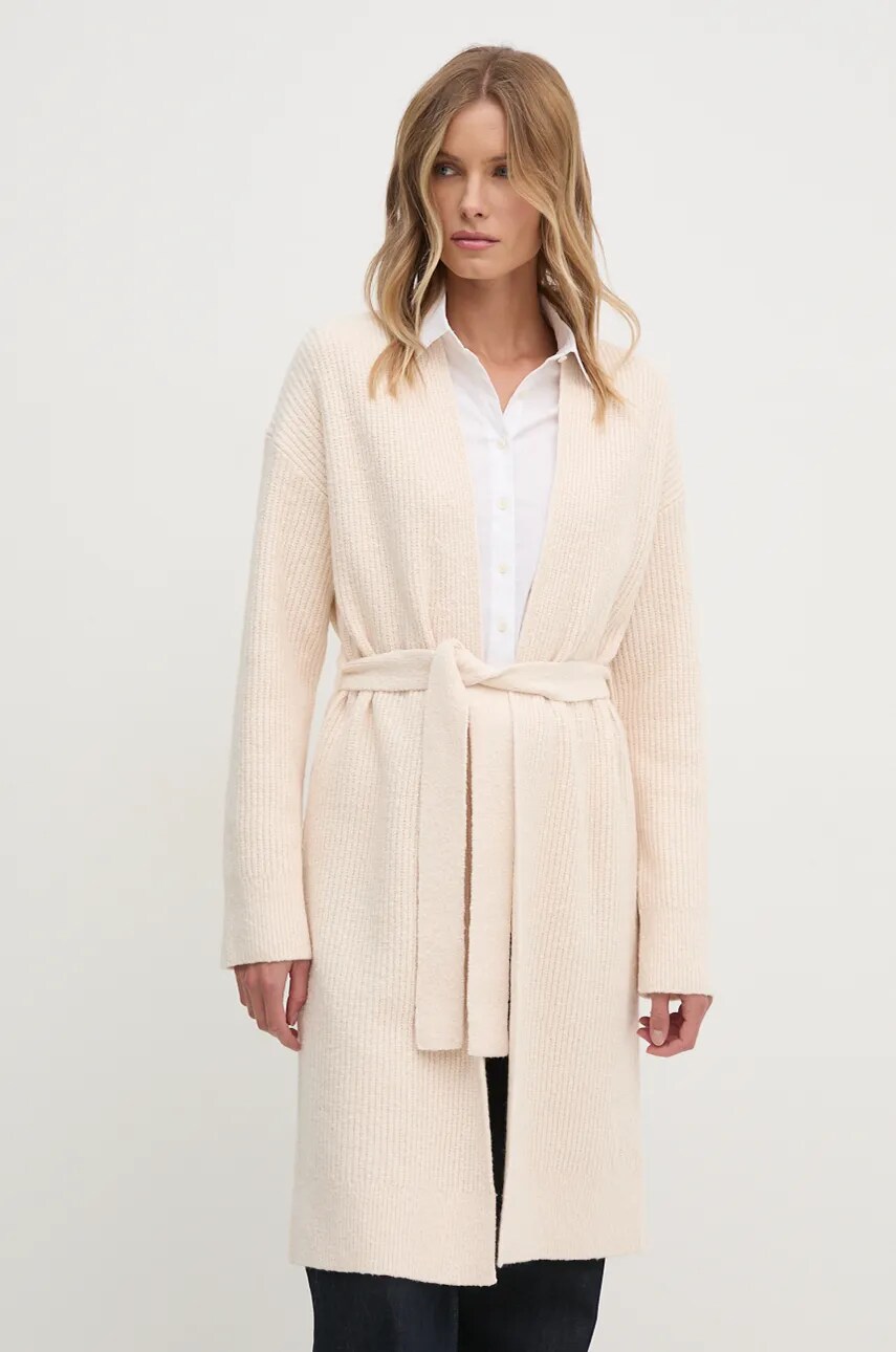 Кардиган з домішкою вовни Calvin Klein колір бежевий K20K208005