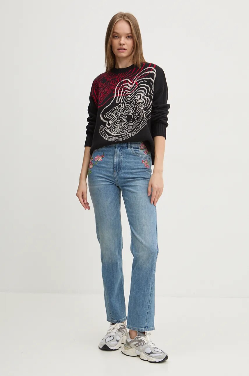 Светр з домішкою вовни Desigual TOULOUSE жіночий колір чорний  24WWJF54